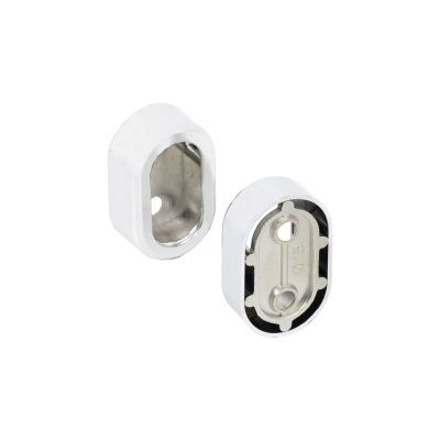 Держатель, розетка, трубы овальной 30*15, белый матовый AKS 113730