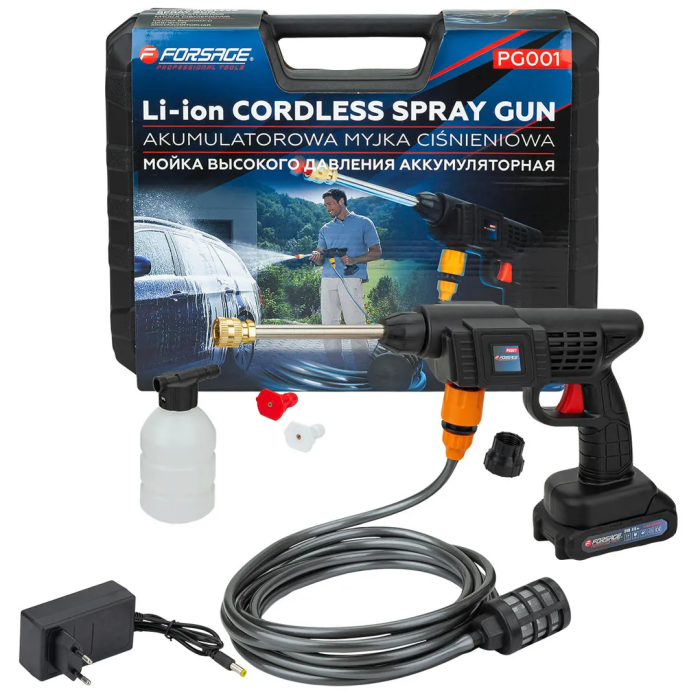 Мойка высокого давления аккумуляторная 24В, 2,8 л/мин, 15 бар Forsage F-PG001