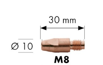 Наконечник M8 1,2 мм, усиленный для горелки Abicor Binzel MB36 KD, MB501 D WÜRTH 0708001756