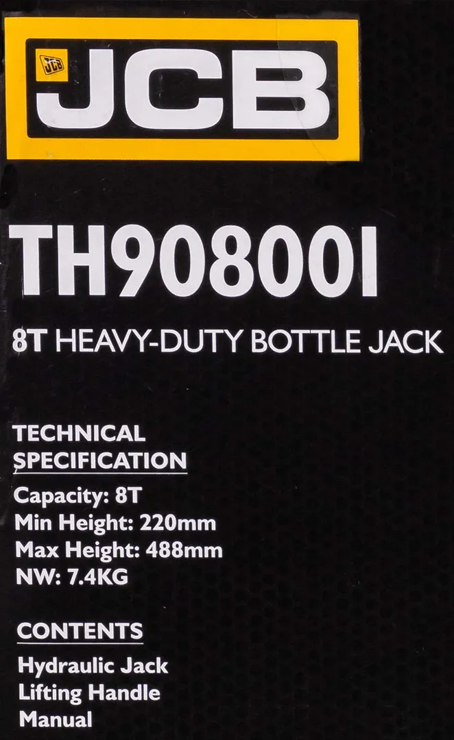 Домкрат бутылочный 8 т 220-488 мм JCB JCB-TH908001