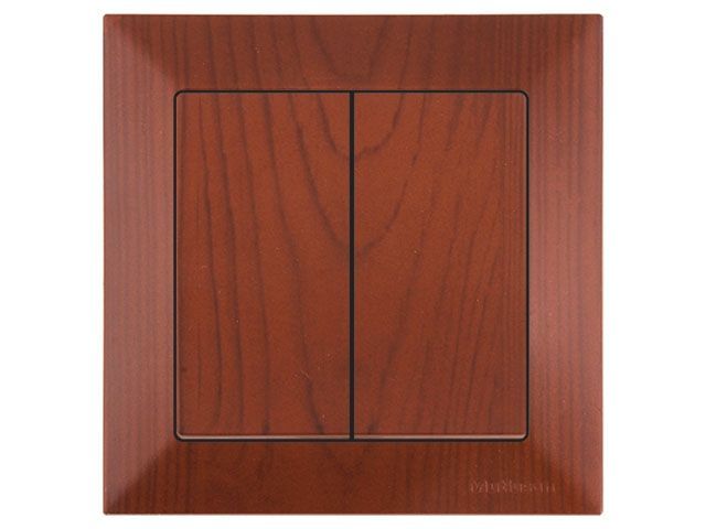 Выключатель 2-клав., скрытый, винт. зажим, вишня, DARIA, 10 A, 250 V, IP 20, Mutlusan 21204020256