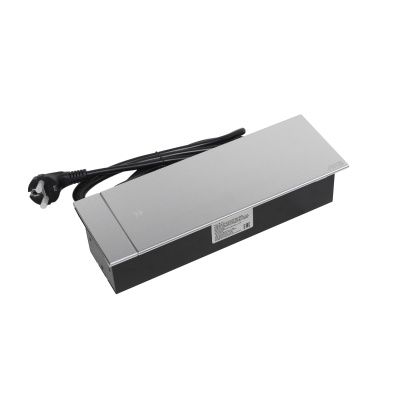 Выдвижной удлинитель Hollander, 2 розетки, 2xUSB, HDMI, LAN, шлиф. сталь AKS 113618