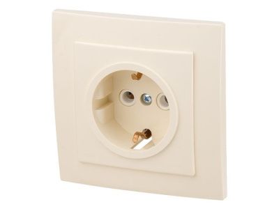 Розетка 1-ая, скрытая, с/з бежевая, RS 16-133-БЖ Юпитер JP7425-01