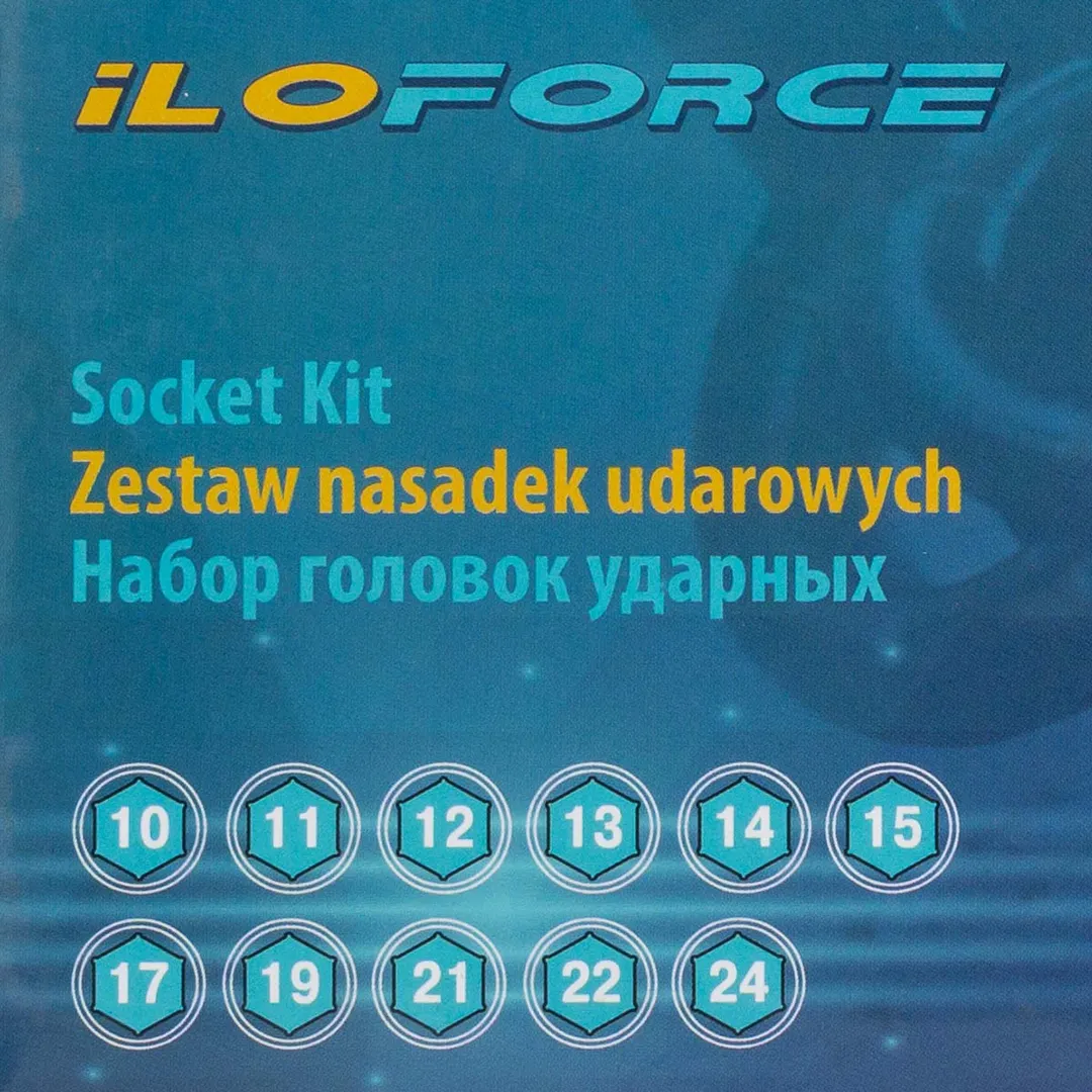 Набор головок ударных глубоких 10-24 мм 1/2'' 6-гр 11 пр ILOforce IF-4117-5MPB