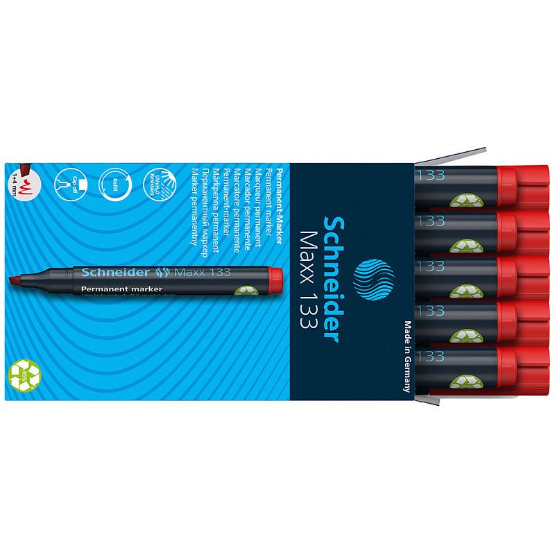 Маркер перманентный "Schneider Maxx 133", красный