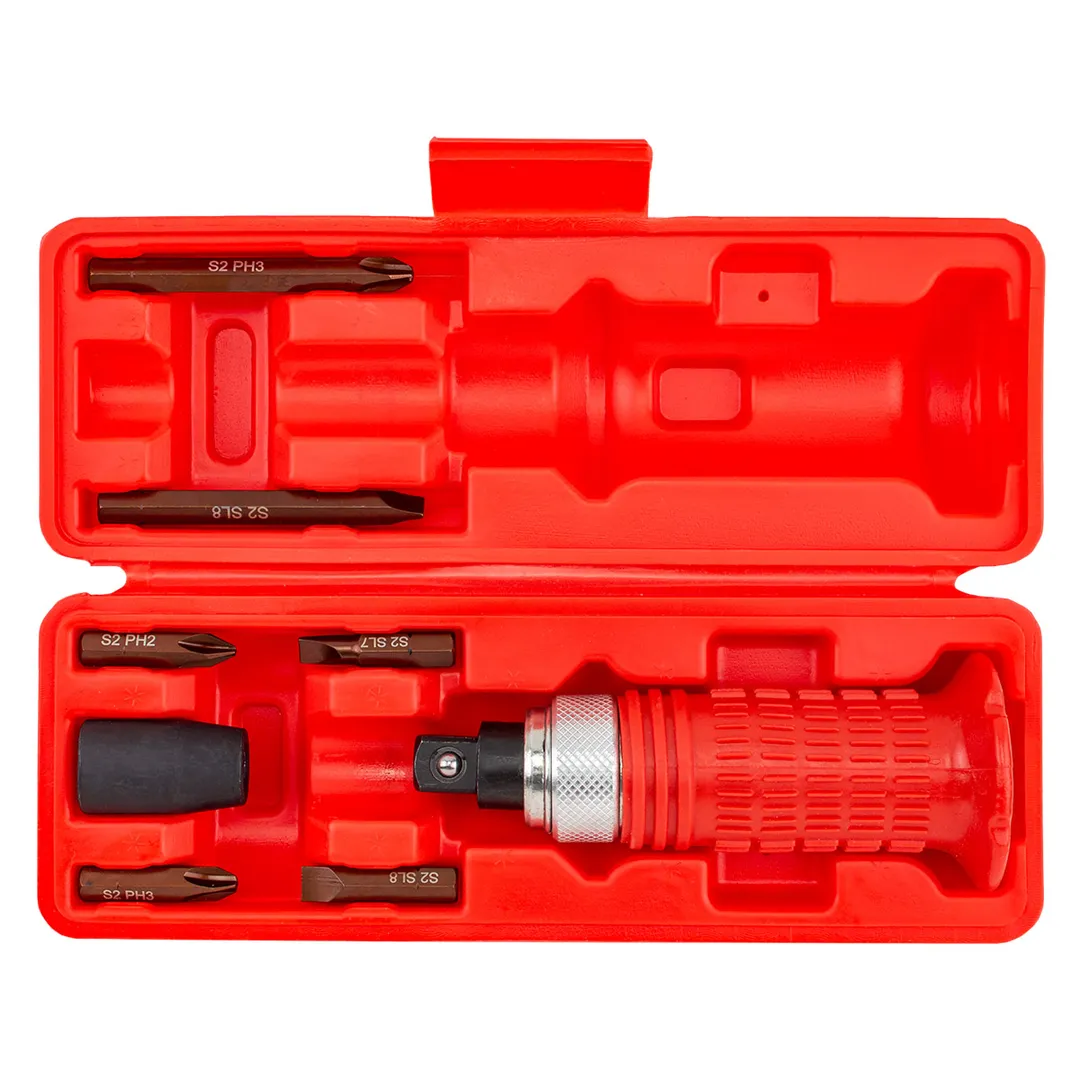 Отвертка ударная с набором бит и адаптером 8 пр ForceKraft FK-5064S