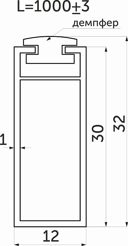 Штанга гардеробная прямоуг. FAME L-3000 с демпфером, черный браш AKS 113673