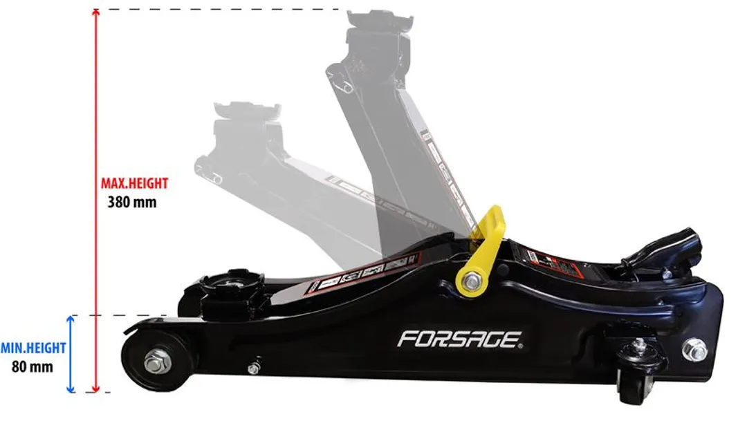 Домкрат подкатной гидравлический 2 т, низкопрофильный, 80-380 мм Forsage F-TA820037