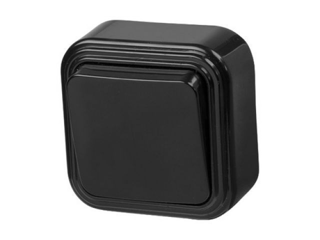 Выключатель 1 клав. (открытый, 6А) черный, Пралеска, Bylectrica А1 6-131чер