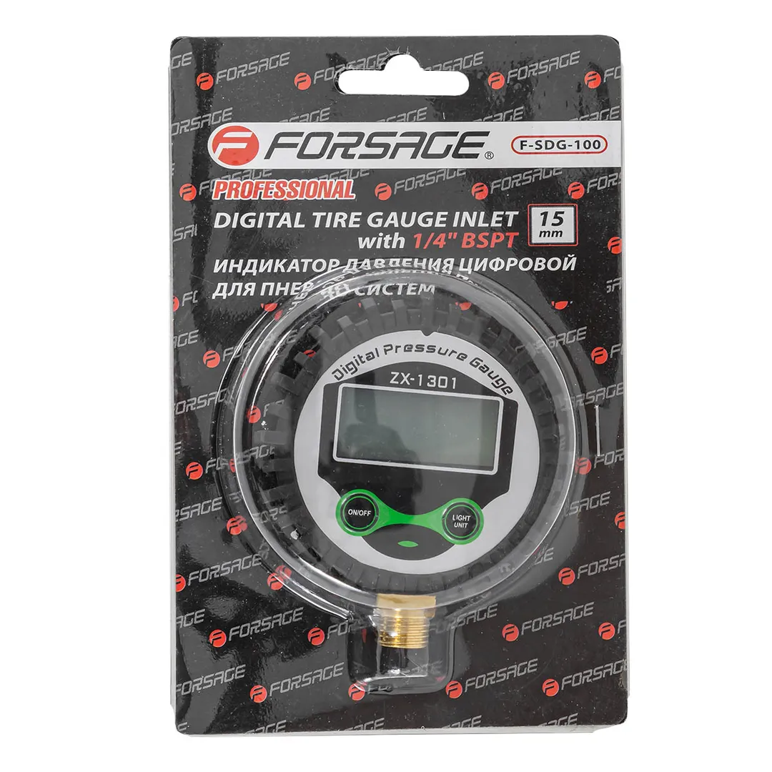 Индикатор давления цифровой для пневмосистем 1/4", Psi, Kpa, Bar, Kgf/cm2 Forsage F-SDG-100