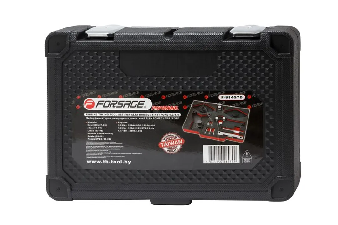 Набор фиксаторов для обслуживания двигателей группы Alfa Romeo, Fiat, Ford, 1.2 8V, 1.4 16V, 12 пр. Forsage F-914G7D
