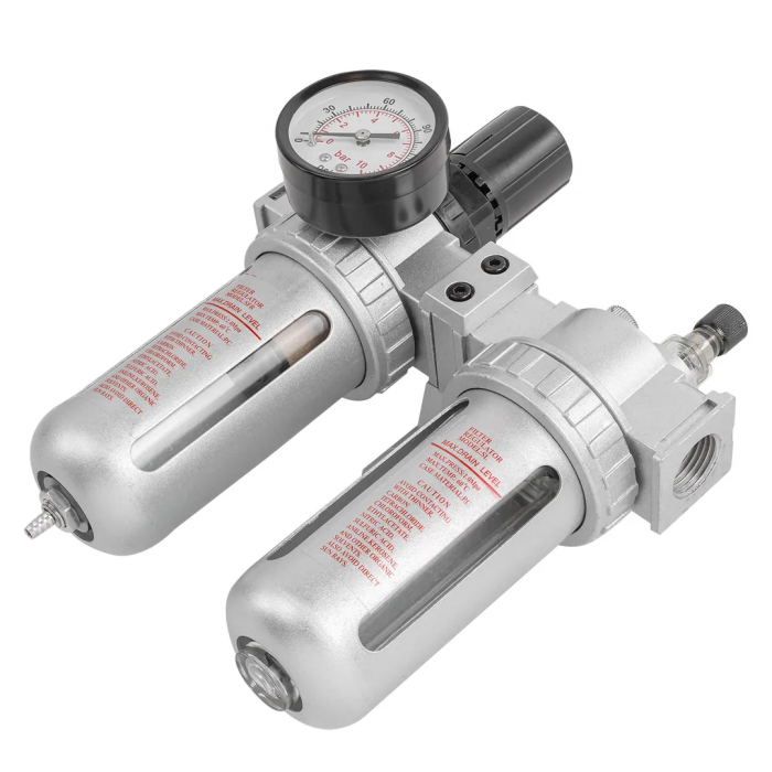 Блок подготовки воздуха 1/2'', фильтр-регулятор+лубрикатор, 10Мк, 1200 л/мин, 0-10bar, раб. t 5°-60° ForceKraft FK-AFRL804