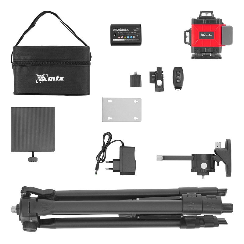 Лазерный уровень м-призм. ML 360-4 Pro SET, 30 м, акк. Li 3000 мАч, состоит из 2 частей MTX 350845