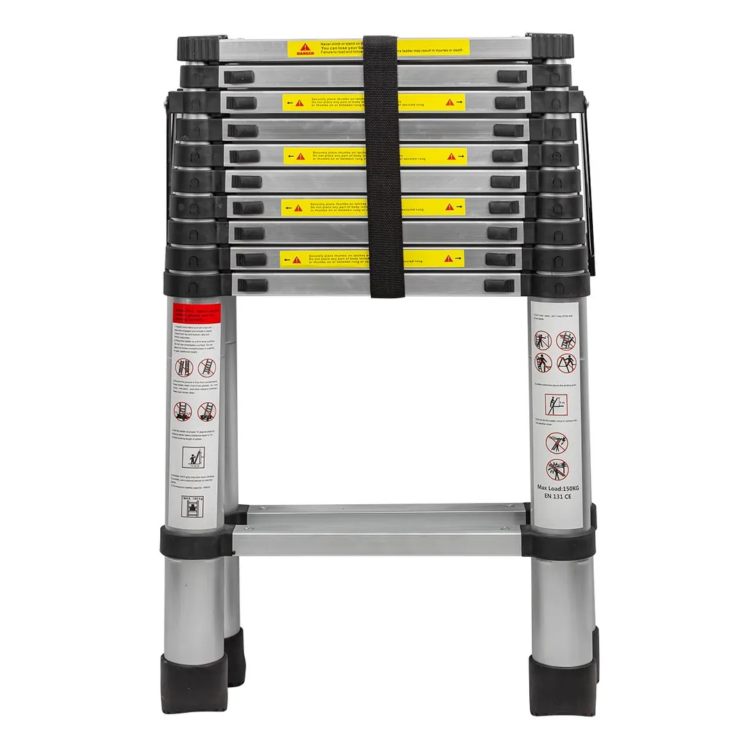Лестница телескопическая двухсекционная 0.8-3.2+3.2 м, 10+10 ступенек, нагрузка 150 кг, ForceKraft FK-BL-TA320