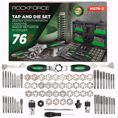 Набор метчиков и плашек 76 пр RockForce RF-M076-3