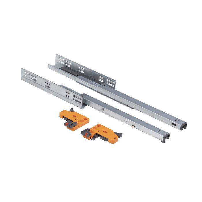 Направляющая скрытого монтажа L-400 push to open ДСП16-18mm с замками компл. левая+правая 3D полное выдвижение AKS 91264