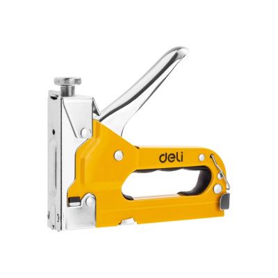 Степлер скобозабивной Deli EDL238104, 3-в-1 + скоба, желтый