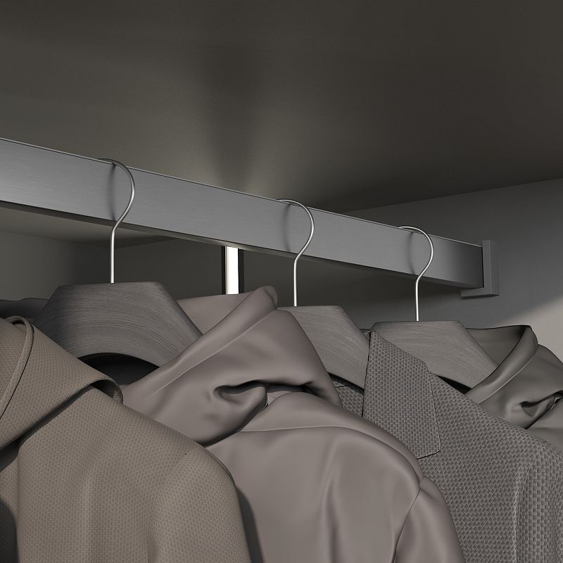 Держатель штанги гардеробной прямоуг. FAME/3 концевой, графит AKS 113742