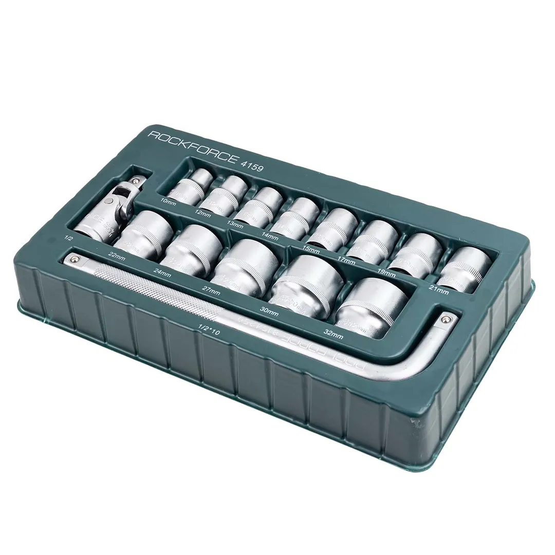 Набор головок 15 пр. 1/2" 6-гр. 10-32 мм RockForce RF-4159