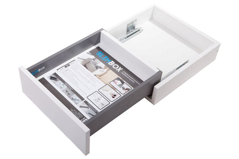 Система ящиков L-350 h128 белый SOFT CLOSE ДСП16мм SLIMBOX 50806