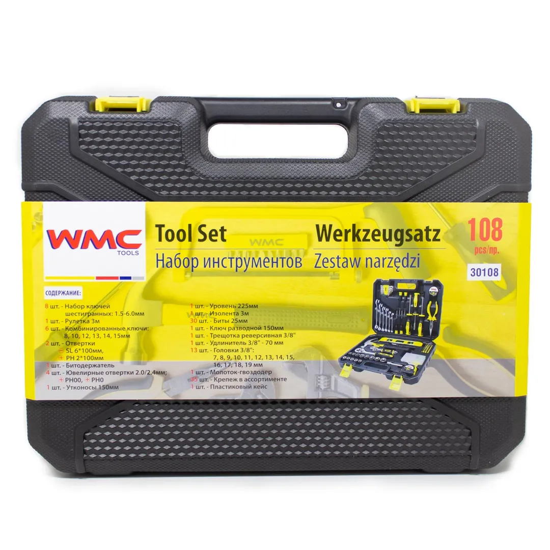 Набор инструментов 108 пр. 1/4''&3/8'' 6-гр. 4-19 мм WMC TOOLS WMC-30108