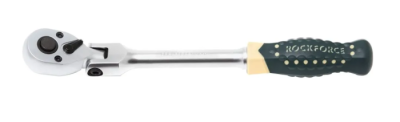 Трещотка реверсивная шарнирная с резиновой ручкой 1/4'', 72 зуб., 200мм RockForce RF-802218