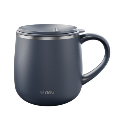 Кружка термическая "Deli", 380 мл., металл, глубокий синий