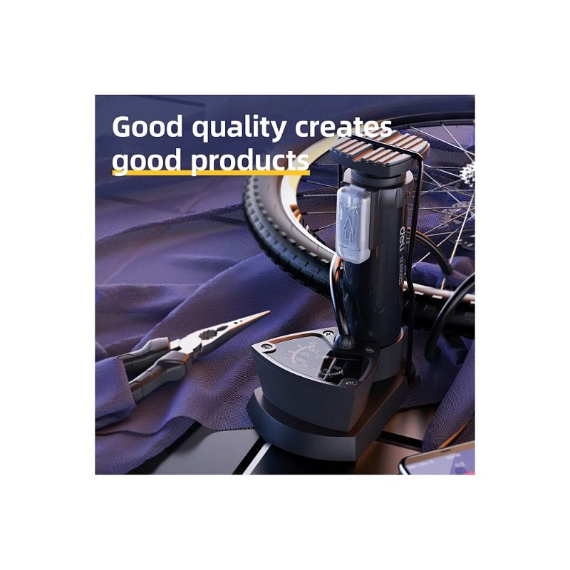 Насос велосипедный ножной Deli YS EDL880003, 9.6 bar/140 PSI