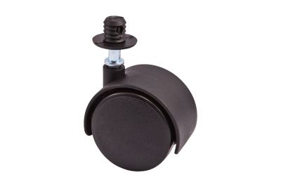 Колесо меб. пласт. d40 со штоком и втулкой, черный тип 3 AKS 78455