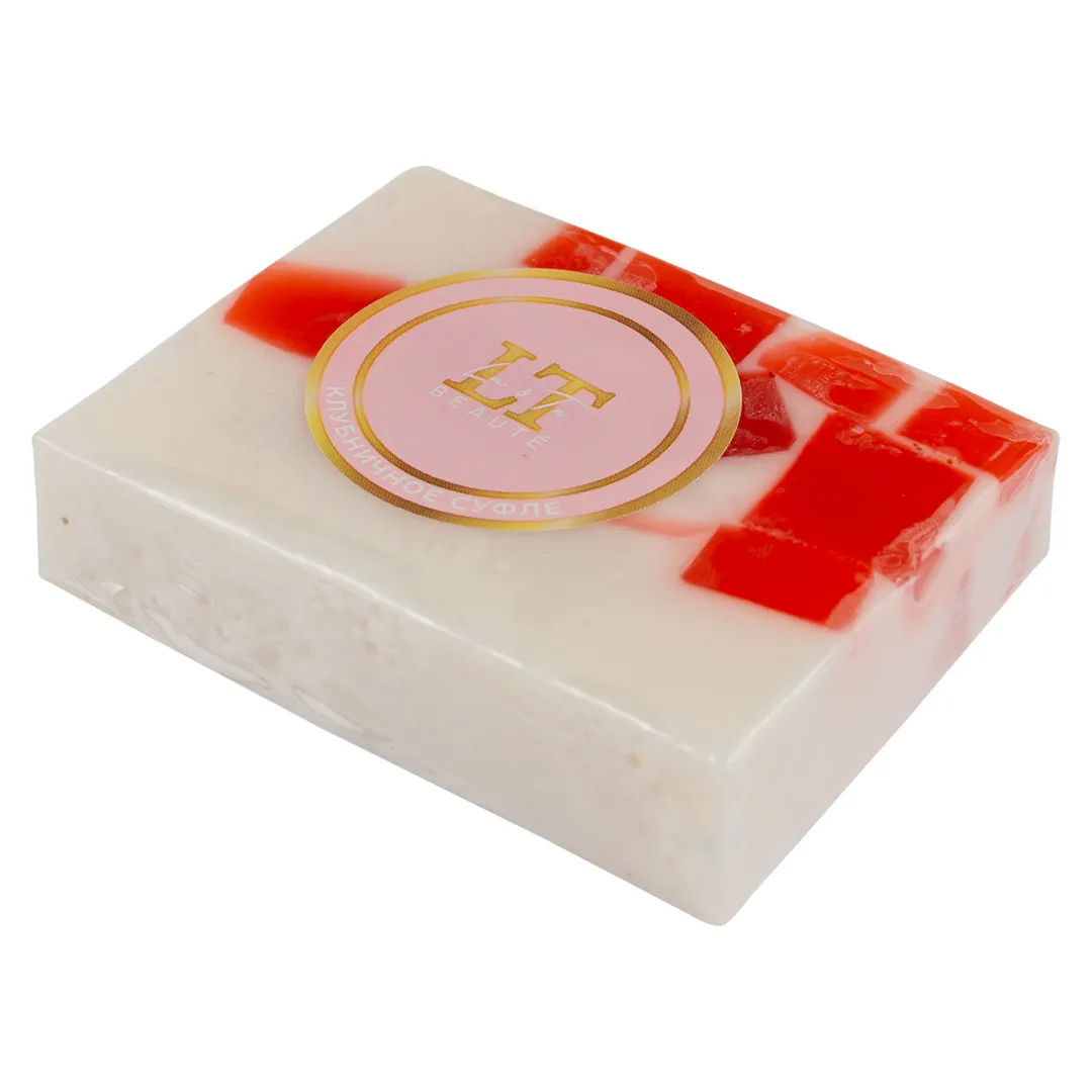 Мыло твердое ручной работы с добавлением эфирных масел ''Клубничное суфле'' La and Te beaute LT-6228(+ уп)