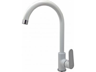 Смеситель для кухни, латунь, белый + хром L4077W Ledeme