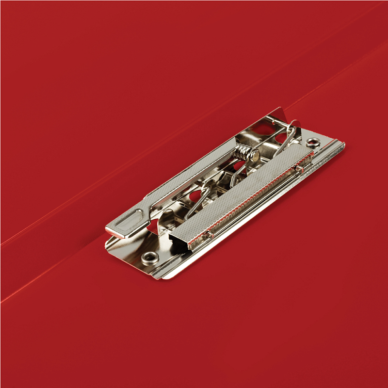 Папка В-611 "Стандарт" с зажимом и карманом, пластик, красный