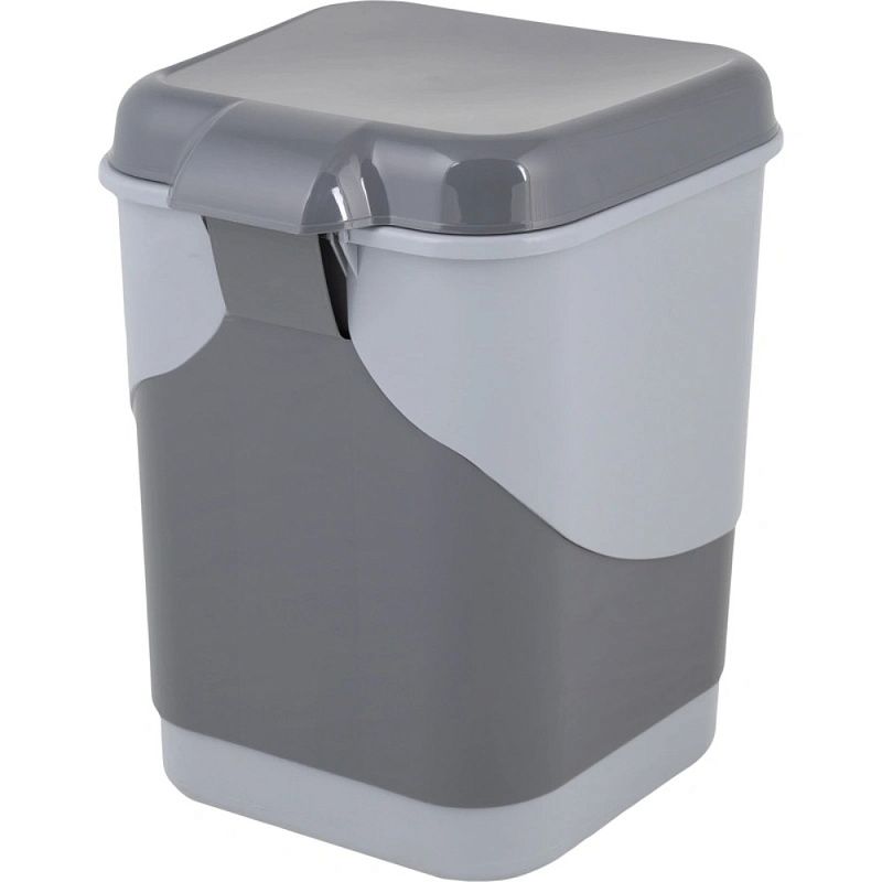 Урна для мусора 8 л, пластик, с педалью, серый