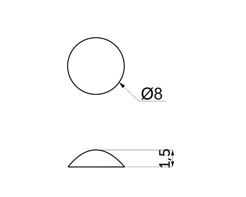 Отбойник силиконовый d8 h=1,5 AKS (лист-100шт. перфорированный по 2шт.) 113493
