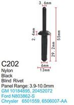 Клипса для крепления внутренней обшивки а/м GM пластиковая, 100 шт Forsage C0202(GM)