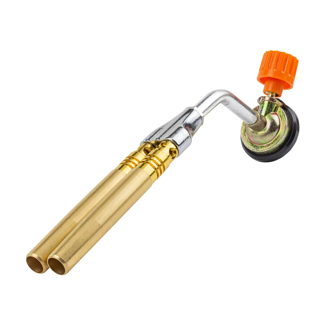 Горелка газовая с двойным соплом на цанговый баллон t-1300 гр., угол поворота сопла 360 гр. Forsage F-245GB