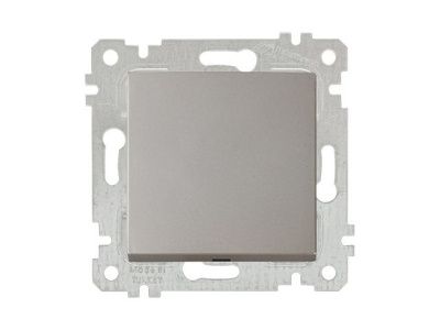 Выключатель 1-клав. (скрытый, без рамки, винт. зажим) титан, RITA, (10 A, 250 V, IP 20) Mutlusan 22004010283