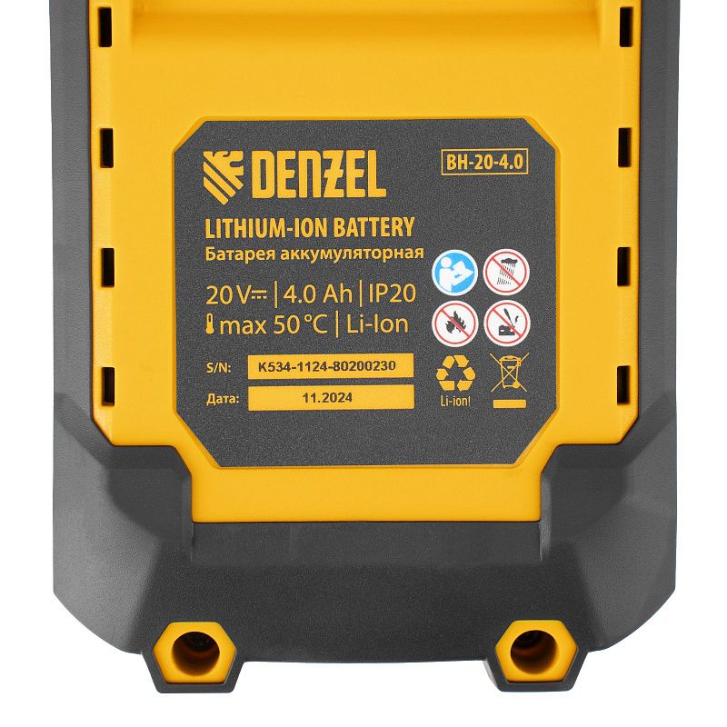 Пила сабельная аккумуляторная бесщет. RS-250, Li-Ion, 20 В Denzel 28802