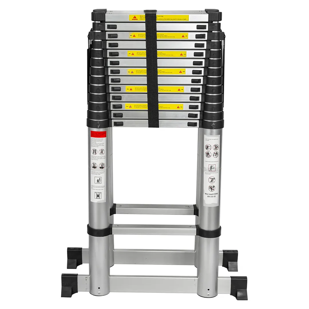 Лестница телескопическая двухсекционная 1.0-5.4+5.4 м, 13+13 ступенек, нагрузка 120 кг, ForceKraft FK-BL-TA540