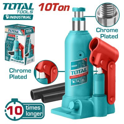 Домкрат гидравлический бутылочный 10 т, 220-488 мм TOTAL THT109104