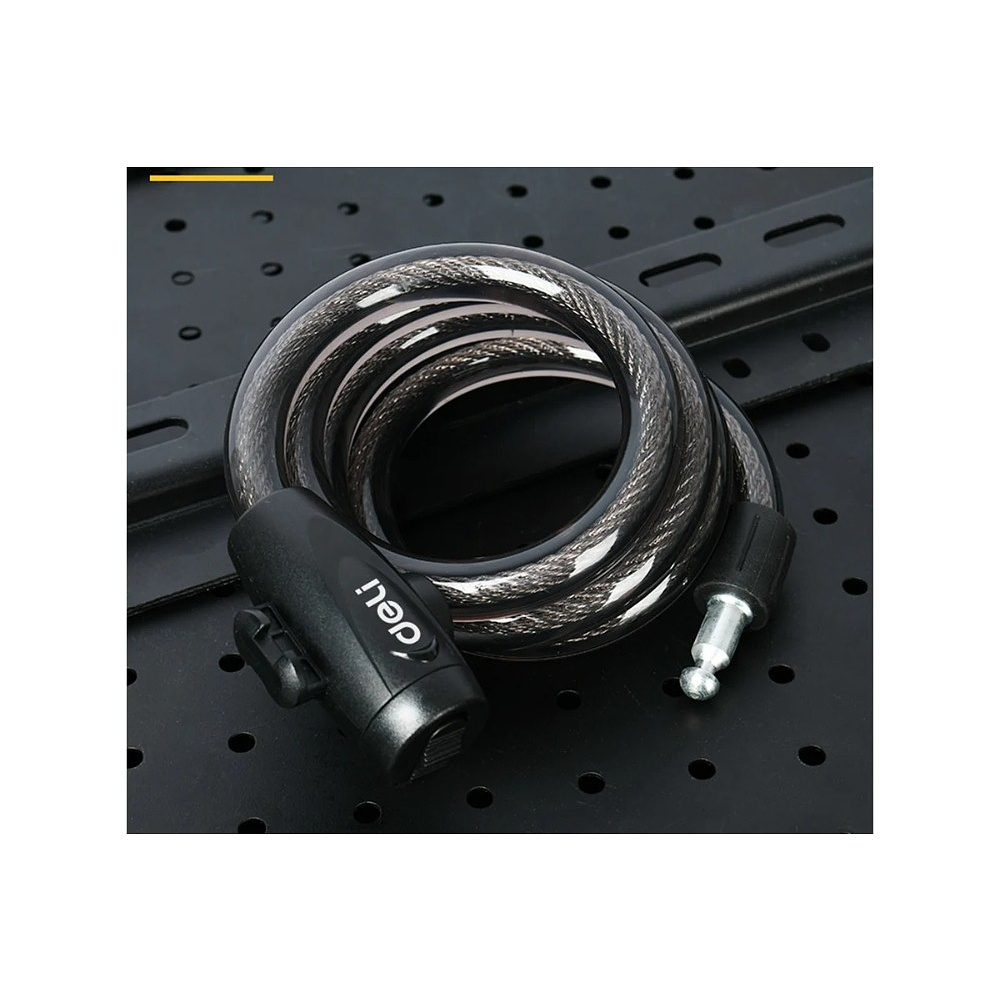 Замок тросовый велосипедный Deli YS EDL508063, 15х1200мм, ключи 2 шт