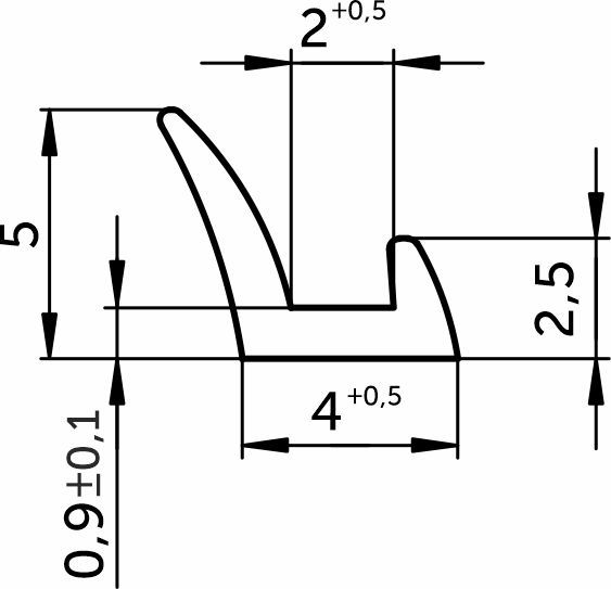 Уплотнитель силиконовый черный для рамочных фасадов 8,0х3,5 мм, AKS 127735