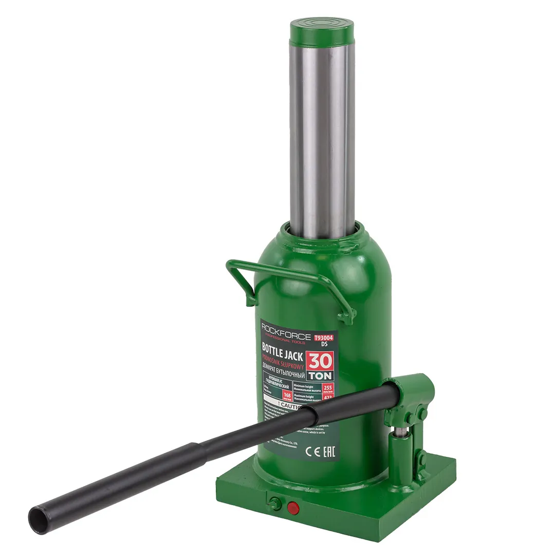 Домкрат гидравлический бутылочный, 30 т с предохранительным клапаном, 255-483 мм RockForce RF-T93004 DS
