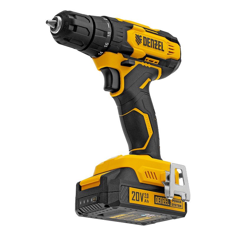 Дрель-шуруповерт аккумуляторная CDQ-20, Li-Ion, 20 В Denzel 26118
