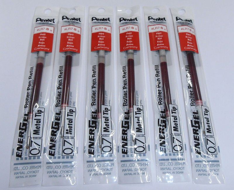 Стержень-роллер "Pentel EnerGel", 0.7 мм, 110 мм, красный