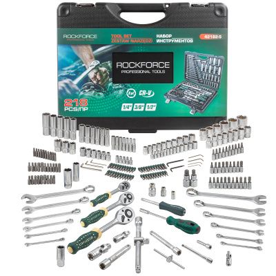 Набор инструментов 218 пр. 1/4''&3/8''&1/2" RockForce RF-42182-5