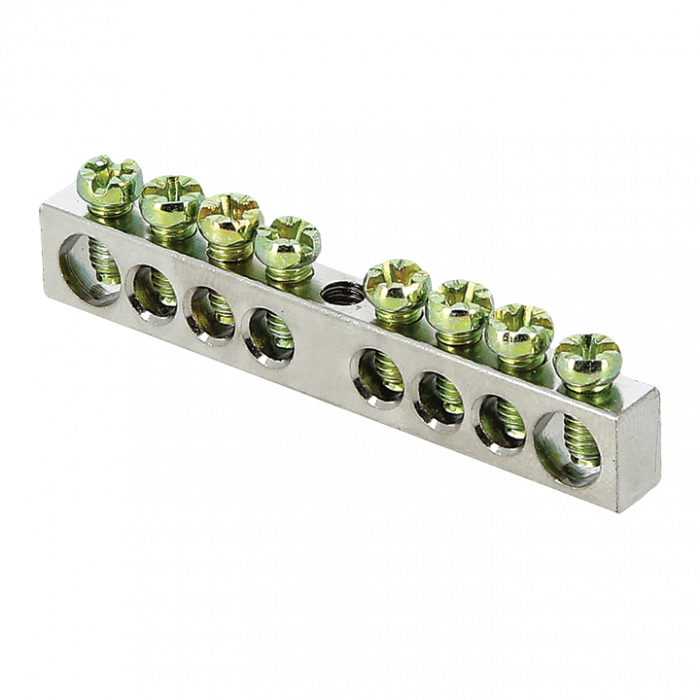 Шина PEN "ноль-земля" (6x9мм) 8 отв, цинк крепеж по центру EKF PROxima sn1-63-08