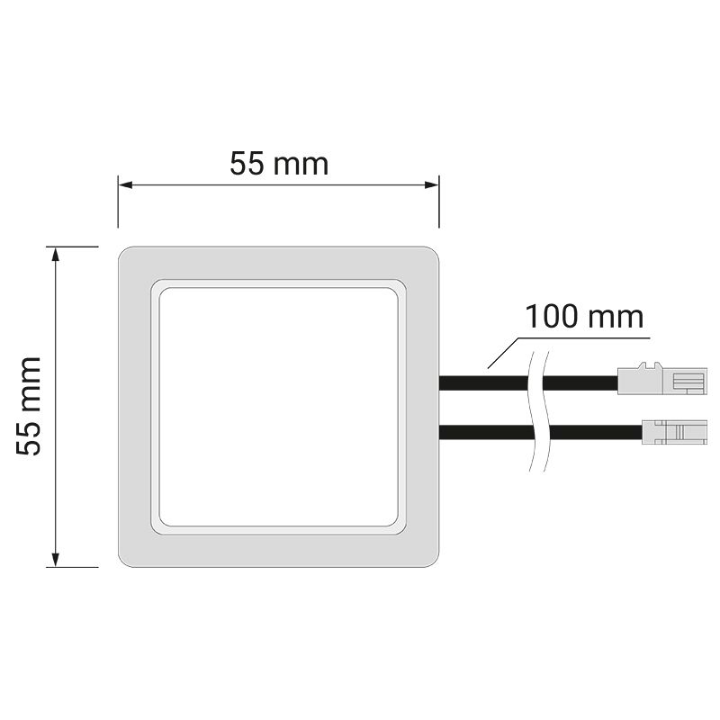 Выключатель бесконтактный для столешниц, max 38mm, с миниконектором, 12/24V, 36/72W, HLT 27972