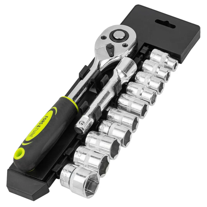 Набор головок с трещоткой и удлинителем 8-24 мм 1/2'' 6-гр 12 пр FORSandTUNE FORSandTUNE-4123