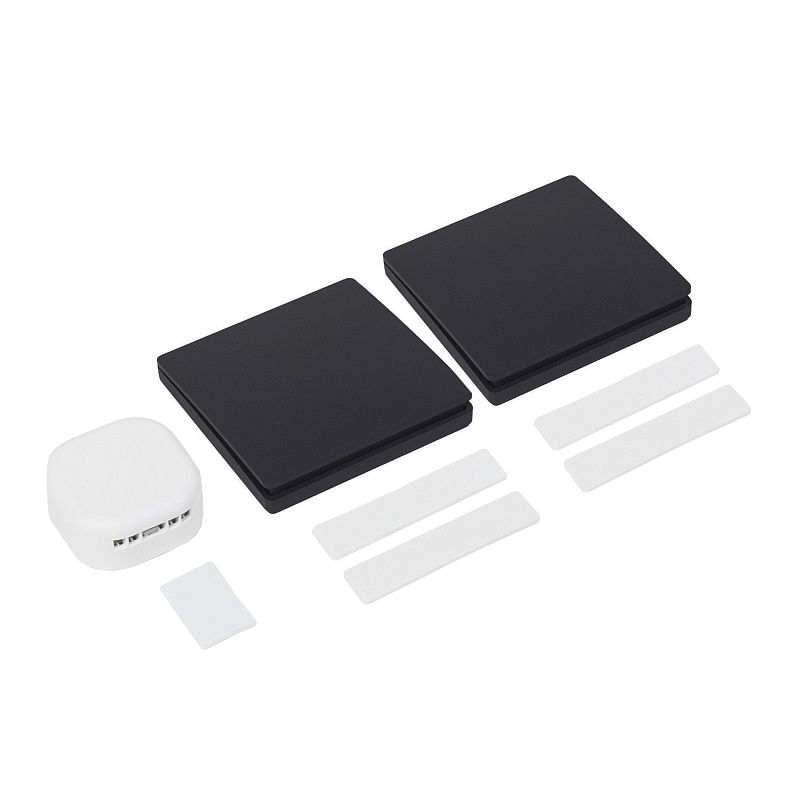 Выключатель кинетический, с реле, проходной, 1 клавиша, черный, AKS 124627